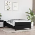 cadre de lit avec matelas Noir 90x200 cm Tissu