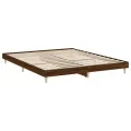 Cadre de lit chêne marron 120x200 cm bois d'ingénierie