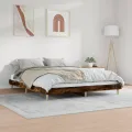 Cadre de lit chêne fumé 120x200 cm bois d'ingénierie