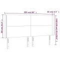 Tête de lit à LED Marron foncé 203x16x118/128 cm Tissu