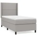 cadre de lit avec matelas Gris clair 90x200 cm Tissu