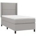 cadre de lit avec matelas Gris clair 90x200 cm Tissu
