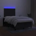 cadre de lit et matelas et LED Noir 120x200 cm Tissu
