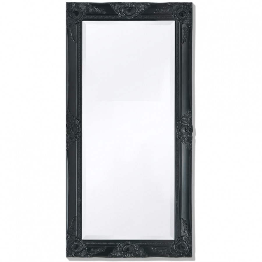 Miroir mural style baroque 100x50 cm noir