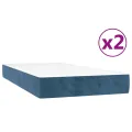 cadre de lit et matelas Bleu foncé 200x200cm Velours