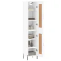 Buffet haut Blanc 34,5x34x180 cm Bois d'ingénierie