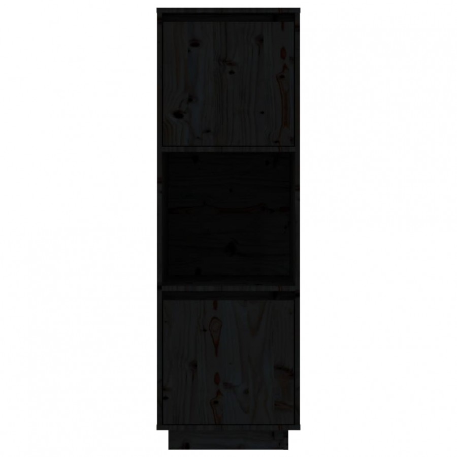 Buffet Noir 38x35x117 cm Bois massif de pin