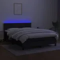 cadre de lit avec matelas LED Noir 140x200 cm Tissu