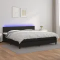 cadre de lit avec matelas et LED Noir 200x200 cm