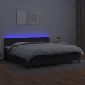 cadre de lit avec matelas et LED Noir 200x200 cm