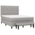 cadre de lit avec matelas Gris clair 140x200cm Tissu