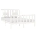 Cadre de lit Blanc Bois massif 140x190 cm