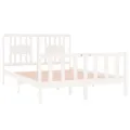 Cadre de lit Blanc Bois massif 140x190 cm