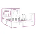Cadre de lit Blanc Bois massif 140x190 cm
