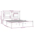 Cadre de lit Blanc Bois de pin massif 140x200 cm
