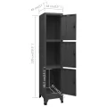Armoire à casiers Anthracite 38x45x180 cm Acier