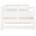 Lit coulissant Blanc Bois de pin solide 2x(80x200) cm