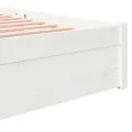 Cadre de lit Blanc Bois massif 150x200 cm Très grand