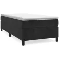 cadre de lit avec matelas Noir 100x200 cm Velours