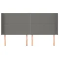 Tête de lit avec oreilles Gris foncé 183x16x118/128 cm Tissu