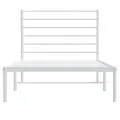 Cadre de lit métal avec tête de lit blanc 107x203 cm