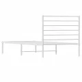 Cadre de lit métal avec tête de lit blanc 107x203 cm