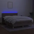 cadre de lit avec matelas LED Taupe 140x200 cm Tissu