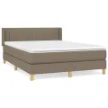 cadre de lit avec matelas Taupe 140x200 cm Tissu