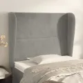 Tête de lit avec oreilles Gris clair 93x23x118/128 cm Velours