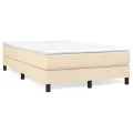 cadre de lit avec matelas Crème 120x200 cm Tissu