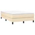 cadre de lit avec matelas Crème 120x200 cm Tissu