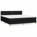 cadre de lit avec matelas Noir 160x200 cm Tissu