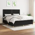 cadre de lit avec matelas Noir 160x200 cm Tissu