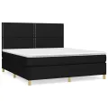 cadre de lit avec matelas Noir 160x200 cm Tissu
