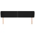 Tête de lit avec oreilles Noir 163x23x78/88 cm Tissu