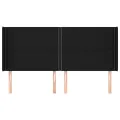 Tête de lit avec oreilles Noir 163x16x118/128 cm Tissu