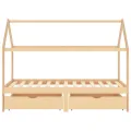 Cadre de lit d'enfant avec tiroirs Bois de pin massif 90x200 cm