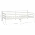 Lit de repos avec matelas 90x200 cm Blanc Bois de pin massif