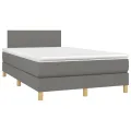 cadre de lit avec matelas Gris foncé 120x200cm Tissu