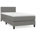cadre de lit avec matelas Gris foncé 100x200cm Tissu
