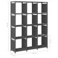 Étagère d'affichage 12 cubes Gris 103x30x141 cm Tissu