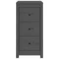 Buffets 2 pcs Gris 40x35x80 cm Bois massif de pin