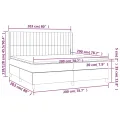 cadre de lit matelas LED Gris foncé 200x200 cm Tissu