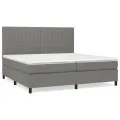 cadre de lit avec matelas Gris foncé 200x200cm Tissu