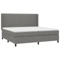 cadre de lit avec matelas Gris foncé 200x200cm Tissu