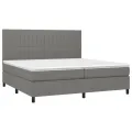 cadre de lit et matelas et LED Gris foncé 200x200 cm