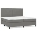 cadre de lit avec matelas Gris foncé 200x200cm Tissu