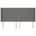 Tête de lit avec oreilles Gris foncé 203x16x118/128 cm Tissu