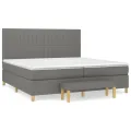 cadre de lit avec matelas Gris foncé 200x200cm Tissu