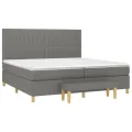 cadre de lit avec matelas Gris foncé 200x200cm Tissu